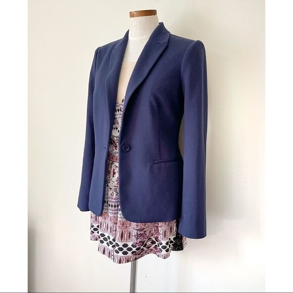 Lilly Pulitzer Navy Blue Button Blazer Preowned - Picture 3 of 9